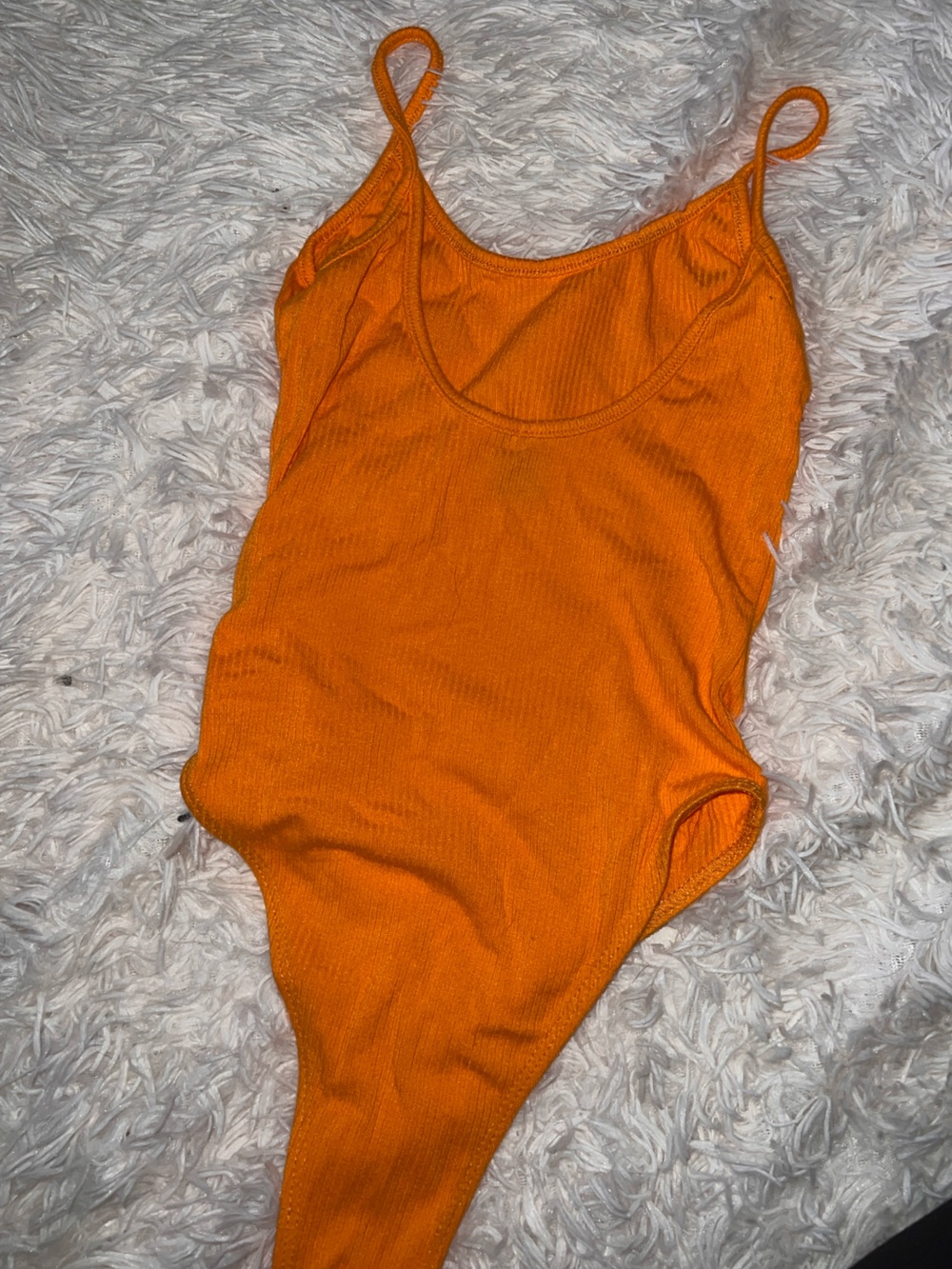 Orange Ribbed Bodysuit - Picture 2 of 2